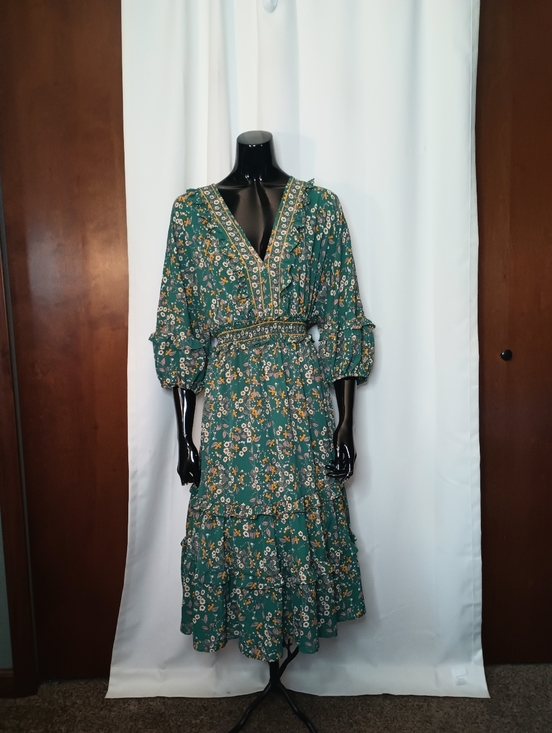 Max Studio Dresses & Skirts - Max Studio Boho Whimsical Forest Fairy Dress Small Green Bloomcore Peasant NWT